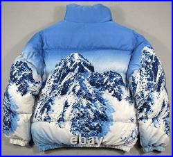 Vintage First Down Puffer Jacket Mens Large Mountain All Over Print Reversible