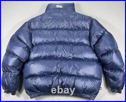 Vintage First Down Puffer Jacket Mens Large Mountain All Over Print Reversible
