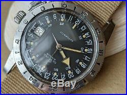 Vintage Glycine Airman Pilot withMint Dial, Patina, Divers All SS Case, Runs Strong