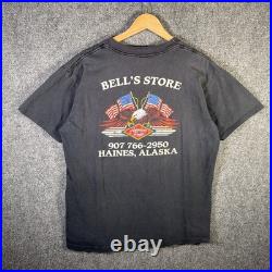 Vintage Harley Davidson Shirt XL Black 90s 3d Emblem 1990 Eagle Mountain Faded