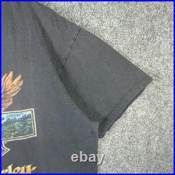 Vintage Harley Davidson Shirt XL Black 90s 3d Emblem 1990 Eagle Mountain Faded