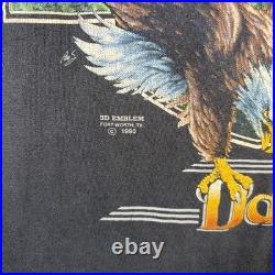 Vintage Harley Davidson Shirt XL Black 90s 3d Emblem 1990 Eagle Mountain Faded