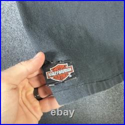 Vintage Harley Davidson Shirt XL Black 90s 3d Emblem 1990 Eagle Mountain Faded