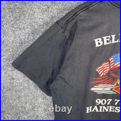 Vintage Harley Davidson Shirt XL Black 90s 3d Emblem 1990 Eagle Mountain Faded