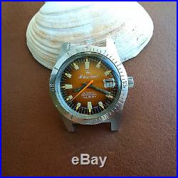 Vintage Mathey-Tissot Mergulhador UHF Diver withMint Orange Rust Dial, All SS Case