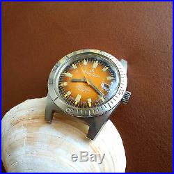 Vintage Mathey-Tissot Mergulhador UHF Diver withMint Orange Rust Dial, All SS Case