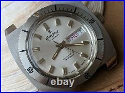 Vintage NOS Paul Peugeot Day-Date Diver withMint Dial, All SS Case, Screwdown Crown