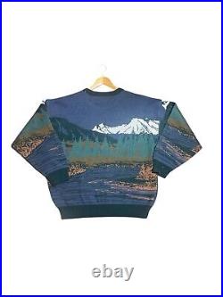 Vintage Orvis Scenic Embroidered Mallard Duck Crewneck Sweater Mens XL Mountain