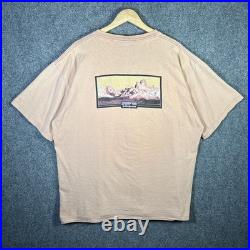 Vintage Patagonia Shirt Mens XL Orange 90s Art Surf Nature Mountains USA Faded