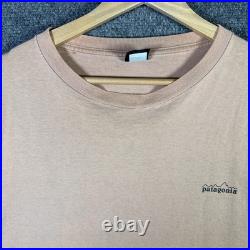 Vintage Patagonia Shirt Mens XL Orange 90s Art Surf Nature Mountains USA Faded