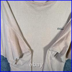Vintage Patagonia Shirt Mens XL Orange 90s Art Surf Nature Mountains USA Faded