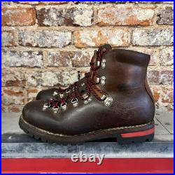 Vintage RAICHLE Brown All-Leather Mountain Hiking Red Lace Boots Men US 10.5