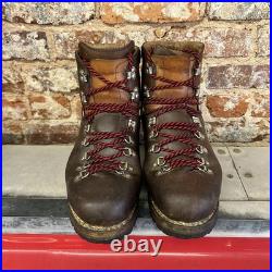 Vintage RAICHLE Brown All-Leather Mountain Hiking Red Lace Boots Men US 10.5