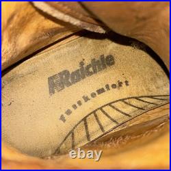 Vintage RAICHLE Brown All-Leather Mountain Hiking Red Lace Boots Men US 10.5