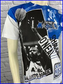Vintage Shaquille ONeal Magic Johnson Tee T Shirt All Over Print RARE NWT MINT