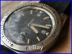 Vintage Wittnauer Geneve 4000 Diver Watch withMint Dial, Orange Patina, All SS Case