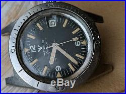 Vintage Wittnauer Geneve Diver withMint Dial, Orange Patina, All SS Case, Runs Strong