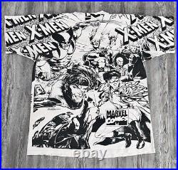 Vintage XMen 1993 Marvel All Over Print Mega T-Shirt Size XL Mint