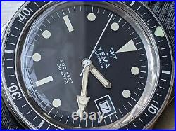 Vintage Yema Superman 30 ATM Diver withMint Dial, Warm Patina, All SS Case, Serviced