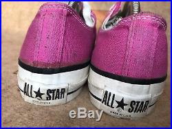 Vtg Converse All Star Men's Low Top Sneakers Pink 9.5 Made In USA Near Mint