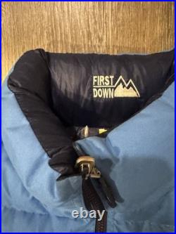 Vtg First Down Mountain All Over Print Reversible Down Puffer Jacket 90s Mens M