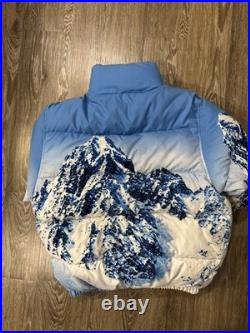 Vtg First Down Mountain All Over Print Reversible Down Puffer Jacket 90s Mens M