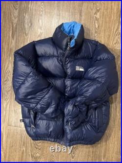 Vtg First Down Mountain All Over Print Reversible Down Puffer Jacket 90s Mens M