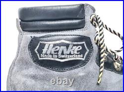 Vtg Swiss HENKE All-Leather Norwegian Welted Mountain Hiking Boots Men US 11.5 B