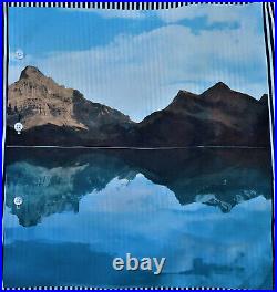 ZAEA RELAXED FIT Mountain reflection, Lake Image Men's Striped Shirt Size XL