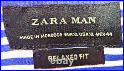 ZAEA RELAXED FIT Mountain reflection, Lake Image Men's Striped Shirt Size XL